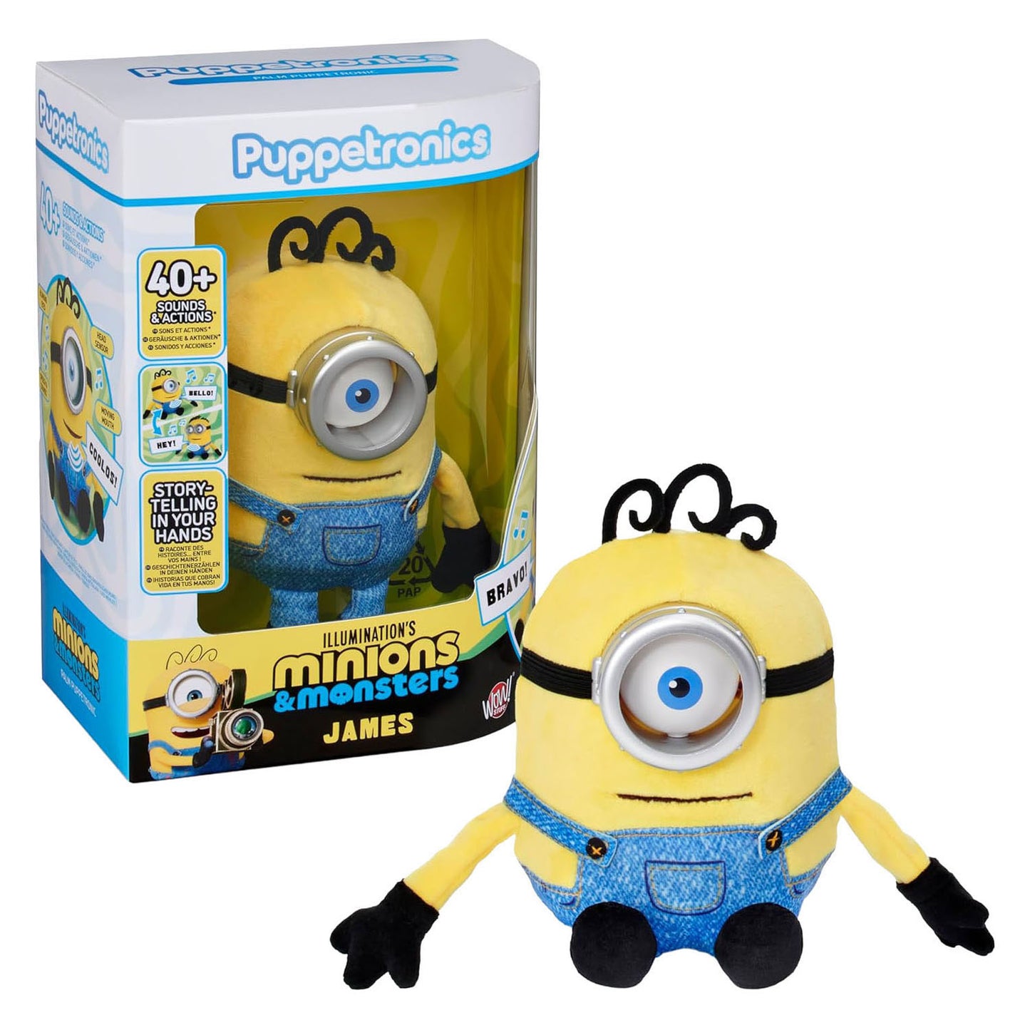 Peluche interactivo universal minions james palm puppetronic