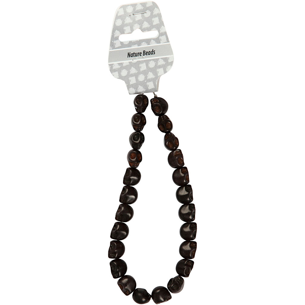 Creativ company howlite, d 12 mm, misura buco 1,5 mm, nero, 32 pezzi 1 scatola