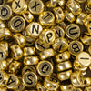 Perline con lettere dell'azienda Creativ, d 7 mm, dimensione del buco 1,2 mm, ca. 200 pezzi, oro, 21 g 1 scatola
