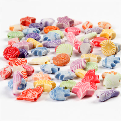 Creativ Company Pastel Mix, AFM 9-12 mm, tamaño del agujero 1.2 mm, aprox. 380 piezas, 110 gr, 175 ml 1 caja