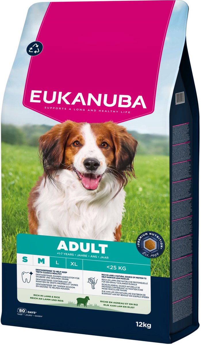 Eukanuba Adult Small Medium Wide Agnello Riso - Cibo Per Cani - 12 Kg