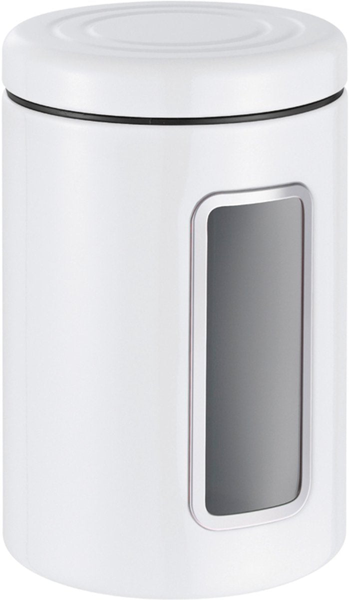 Wesco classic line voorraadbus met venster | 2 liter | metaal - wit | voorraadpot