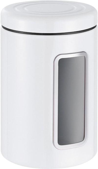 Contenedor de almacenamiento Wesco línea clásica con ventana | 2 litros | metal - blanco | tarro de almacenamiento