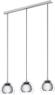 Eglo rocamar - hanglamp - e27 - 3 lichts - lengte 78 cm - glas - grijs zilver