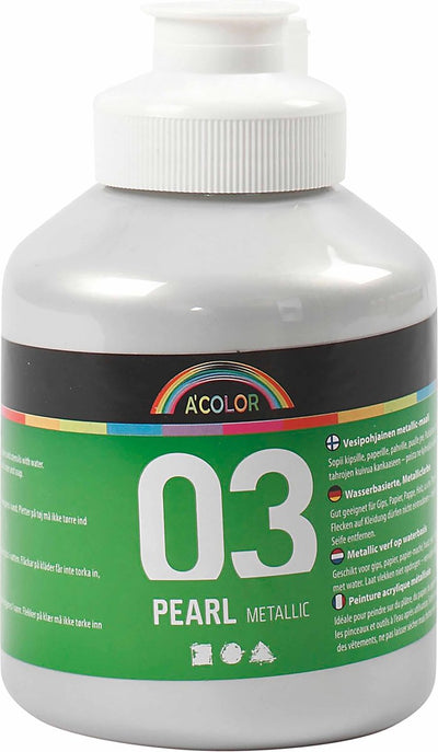 Pintura acrílica A-color metalizada, metalizada, plateada, 500 ml 1 botella