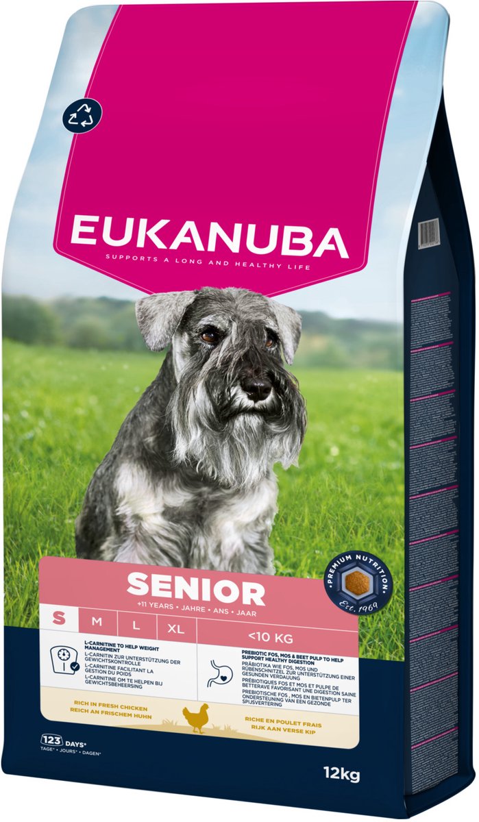 Eukanuba senior piccola razza di pollo - cibo per cani - 12 kg