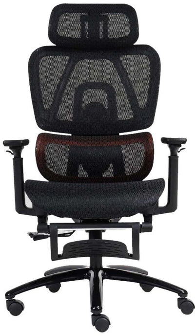 Meetion chr32 - ergonomische gaming stoel - verstelbare rugleuning - mesh design - voetensteun - 3d armleuningen - zwart