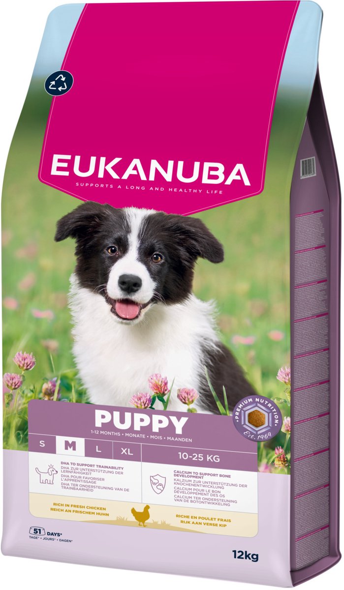 Eukanuba cucciolo di razza media pollo - cibo per cani - 12 kg