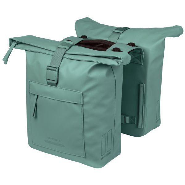 Basil borsa doppia da bicicletta brooklyn mik 41l 14 x 30 x 37 cm - verde
