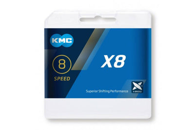 Cadena de bicicletas KMC X8 1 2x3 32 - 114 enlaces - Plata