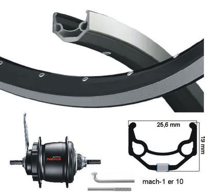 Rueda trasera de Kgs 28 pulgadas (622) Nexus 8 BUSCO BURCO NEGRO