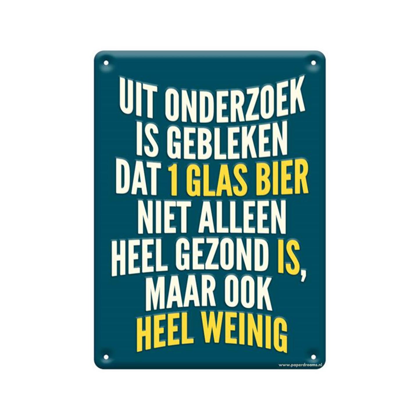 Paperdreams tekstbord - uit onderzoek is gebleken