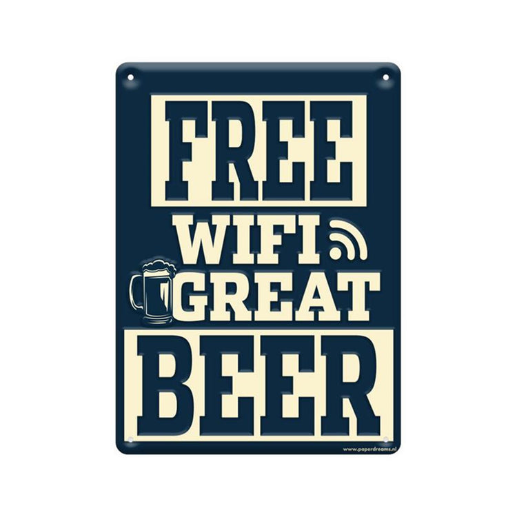 Paperdreams text board metal - free wifi