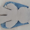 Coccole coniglietto grigio con orecchie blu. 26
