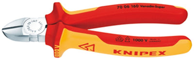 Knipex zijsnijtang verchr. comfort 160 mm vde - 70 06 160 sb - 7006160sb