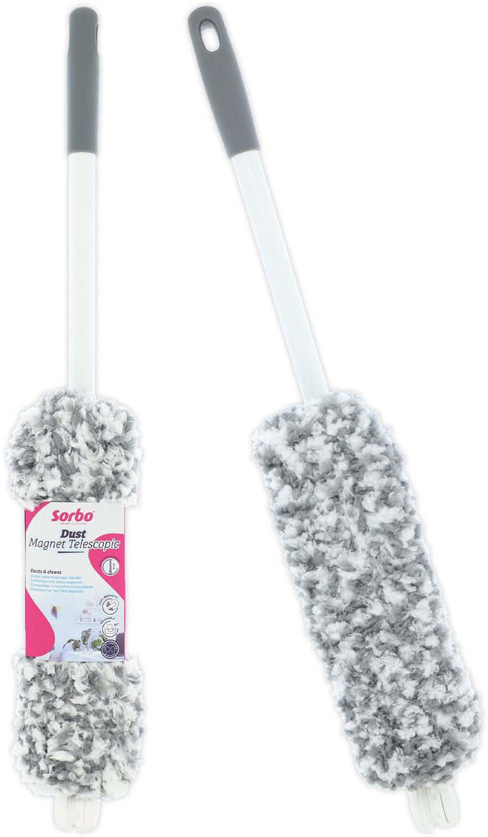 Sorbo dust magnet telescopic - uitschuifbare plumeau met telescoopsteel - wasbaar - 135 cm