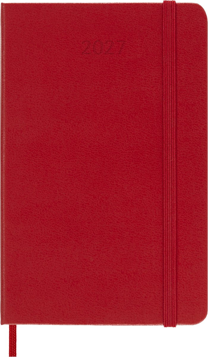 Moleskine 12 maanden agenda - 2027 - dagelijks - pocket - harde kaft - rood