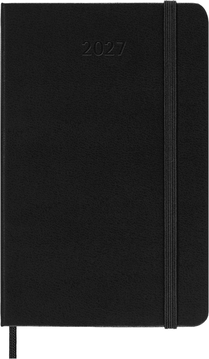 Agenda Moleskine 12 mesi - 2027 - settimanale - tasca verticale - copertina rigida - nera