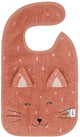 Bavaglino Trixie - signora. gatto - morbida spugna - 100% cotone biologico - con bottoni automatici - rosa