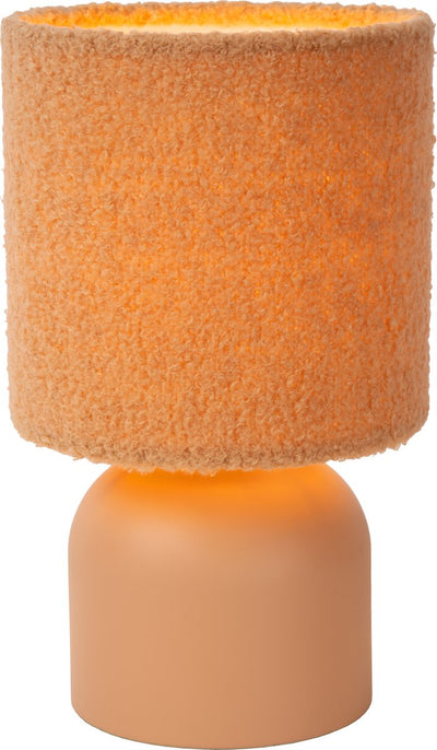 Lucide woolly - tafellamp - ø 16 cm - 1xe14 - okergeel - japandi