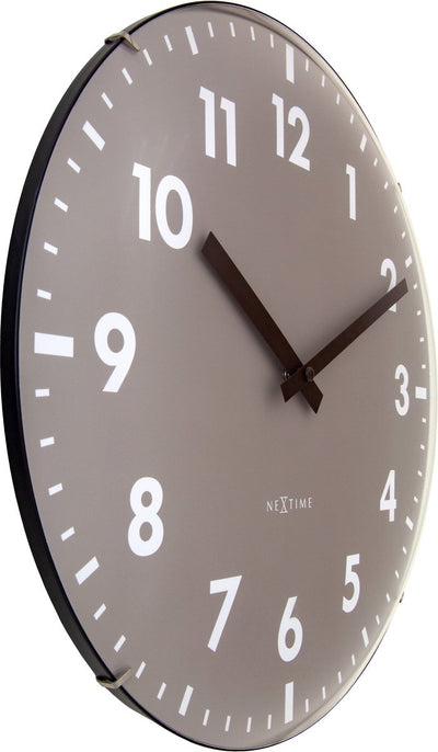 Nexttime duomo – wall clock – 35 cm – dome glass – khaki – silent