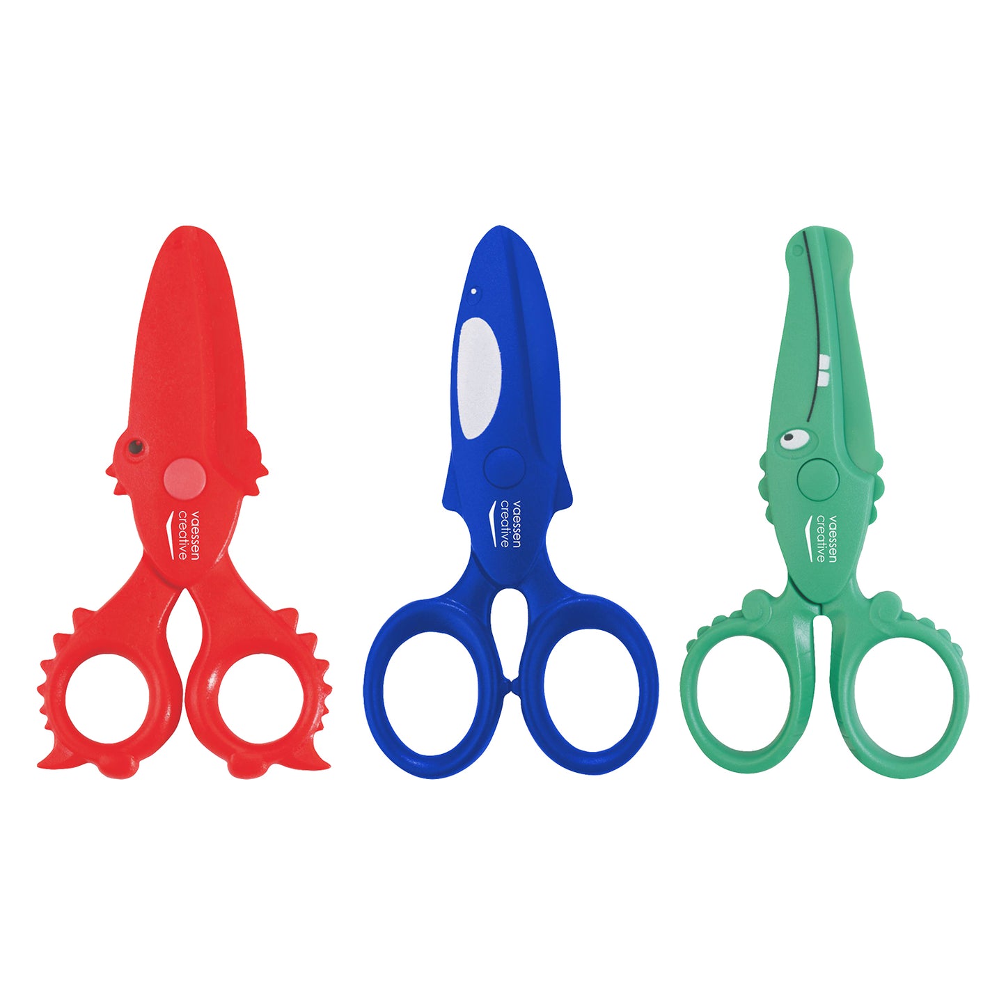 Vaessen creative • kinderscharen set krab walvis krokodil 3st.