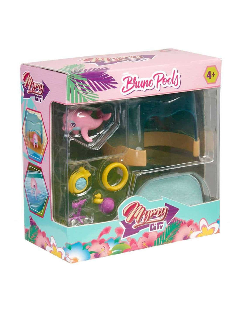 Mymy City Speel Figures, Bruno de Dolfijn con Dean Huisje e Meerer Asseccoires