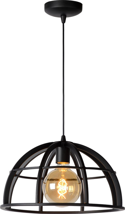 Lucide dikra - lampada a sospensione - ø 40 cm - 1xe27 - nero