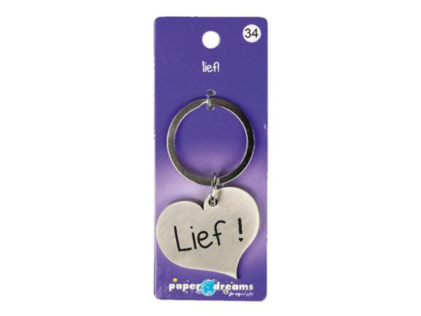 Paperdreams hart sleutelhanger - lief