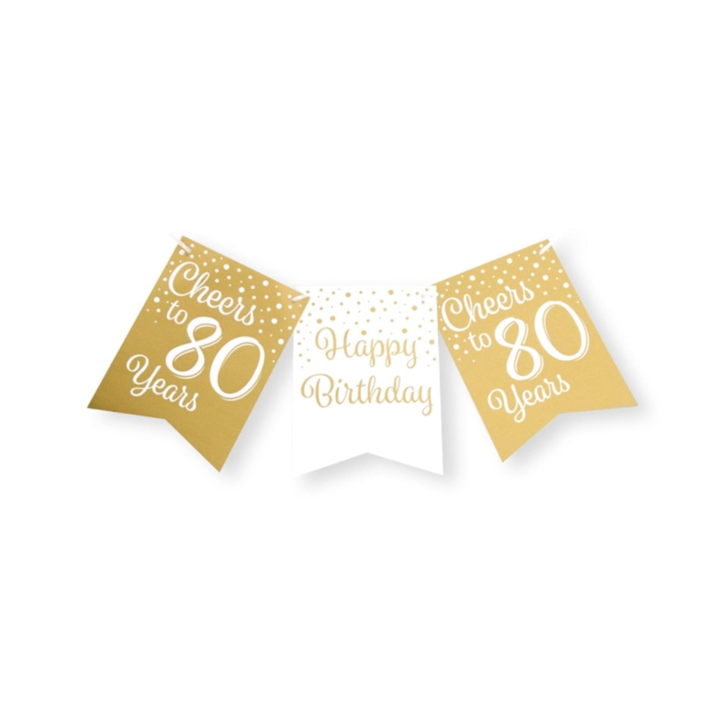 Ghirlanda di bandiere Paperdreams oro bianco - 80