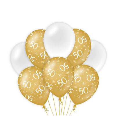 Paperdreams decoratie ballonnen goud wit - 50