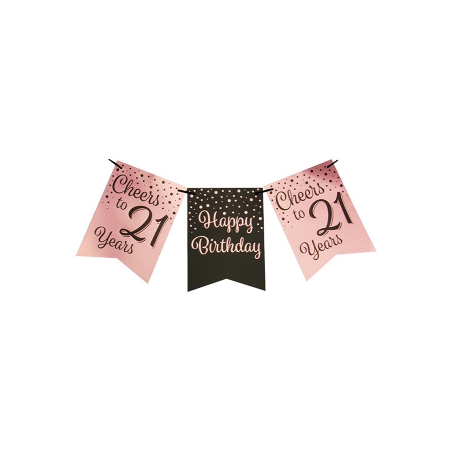 Ghirlanda di bandiere Paperdreams rosa nero - 21