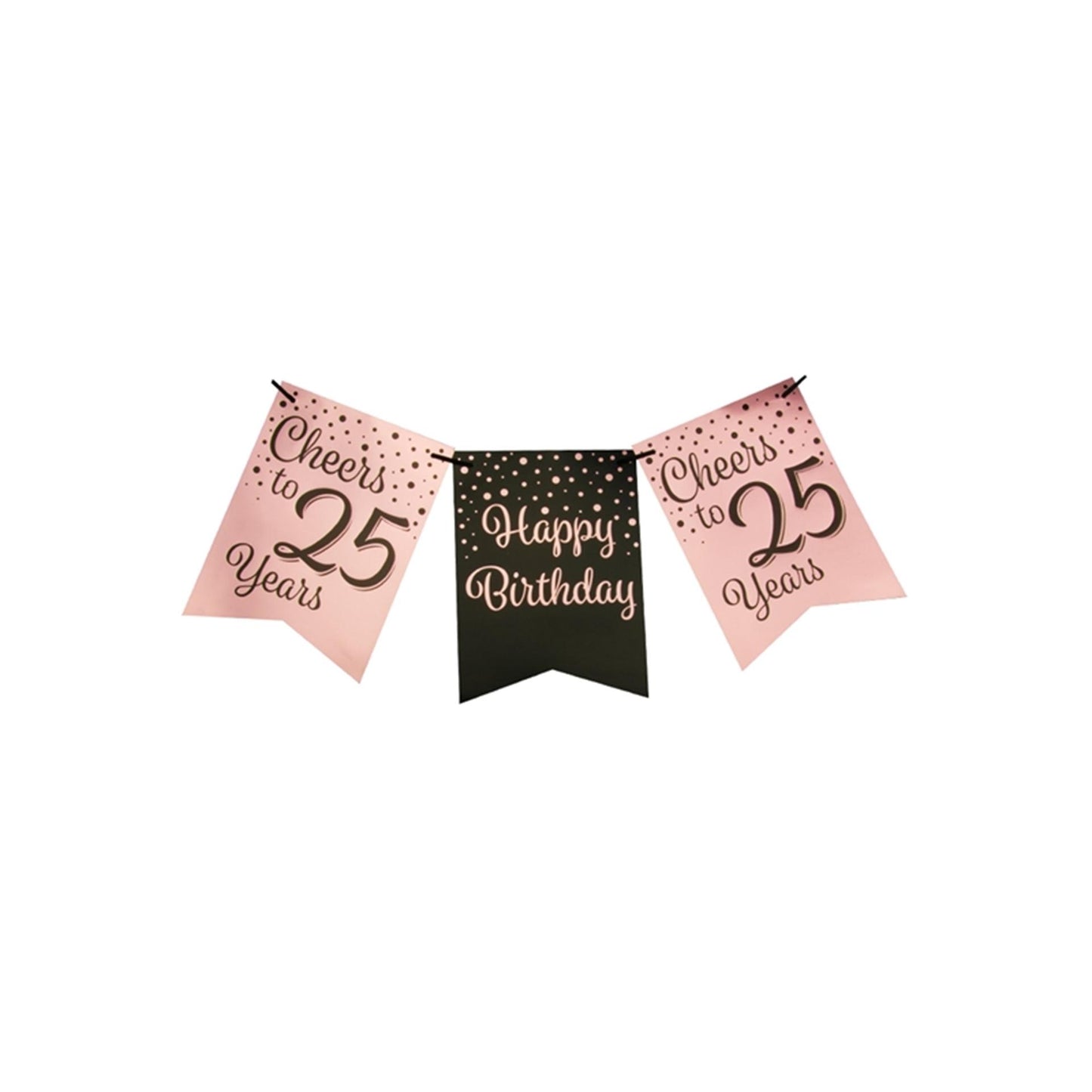 Ghirlanda di bandiere Paperdreams rosa nera - 25