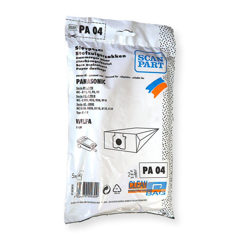 Scanpart pa04 stofzak panasonic 5stuks
