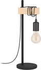 Lampada da tavolo Eglo Townshend - e27 - 50 cm - marrone nero - legno fsc