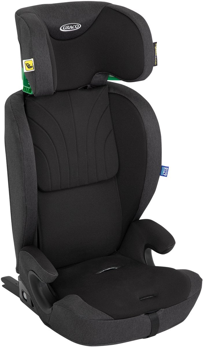 Graco energi i-size r129 - mezzanotte - seggiolino auto con ISOFIX e top tether - da 76 a 150 cm (da 15 mesi a 12 anni circa)