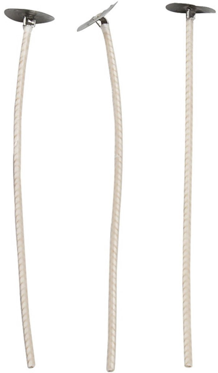 Stoppini per candele in portacandele, adatti per portacandele con diametro 20-65 mm, L: 10 cm, spessore 2 mm, 50 pezzi 1 scatola