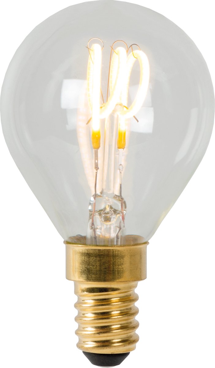 Lucide p45 - filament lamp - ø 4,5 cm - led dimbaar - e14 - 1x3w 2700k - transparant
