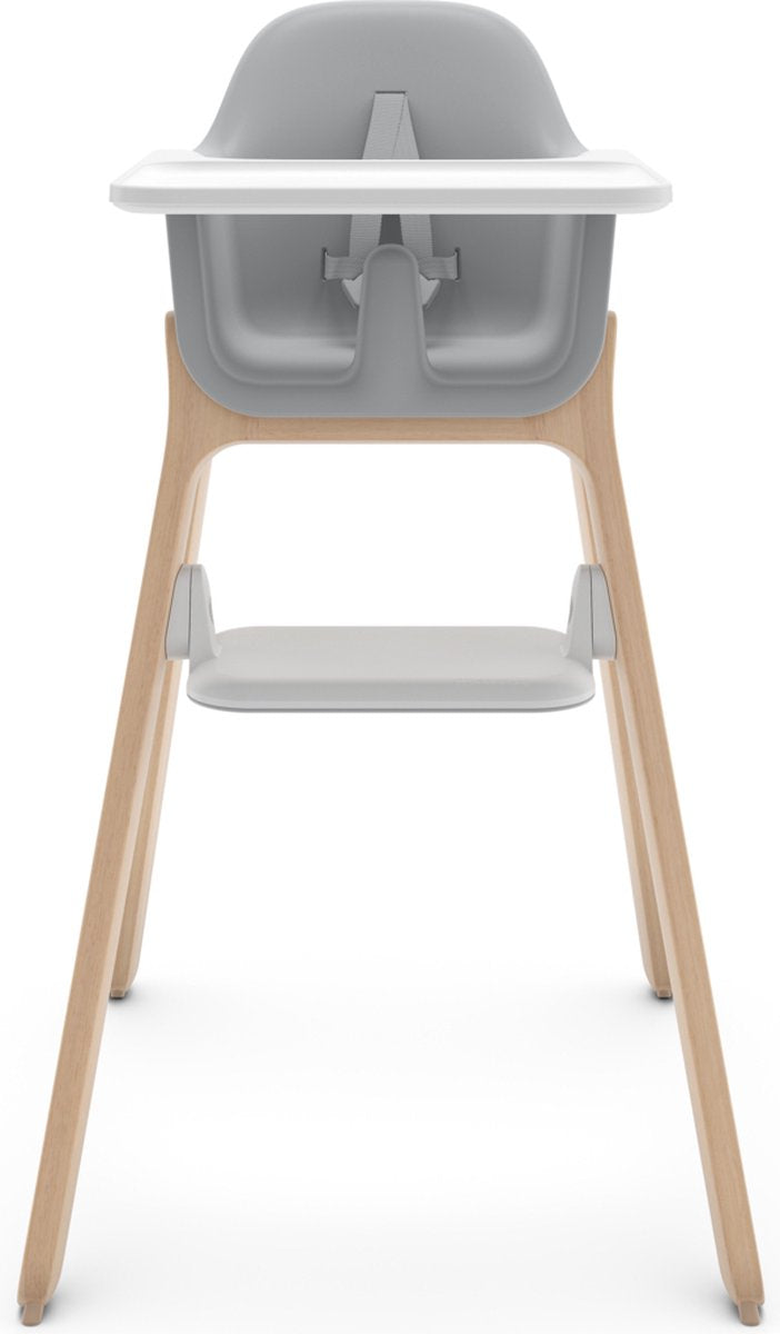 Uppababy ciro chloe - trona - gris - madera - reposapiés ajustable - bandeja para comer extraíble