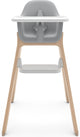 Uppababy ciro chloe - trona - gris - madera - reposapiés ajustable - bandeja para comer extraíble
