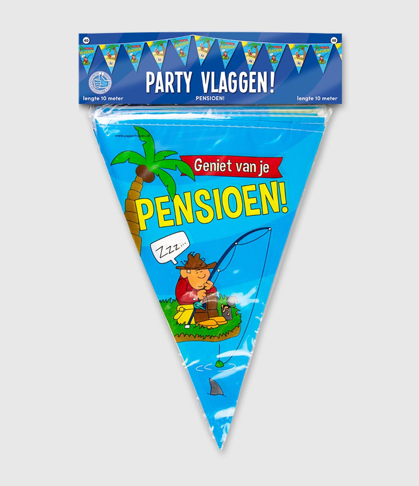 Cartone animato di pensionamento con bandiera del partito Paperdreams