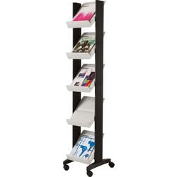 Porta folletos móvil paperflow corner a4 5 estantes plateado