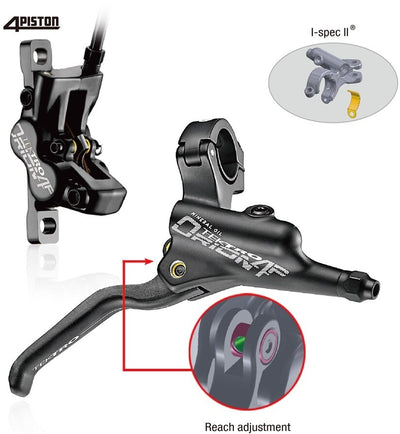 Tektro HD-M745 Freno a disco idraulico RH 1800mm nero