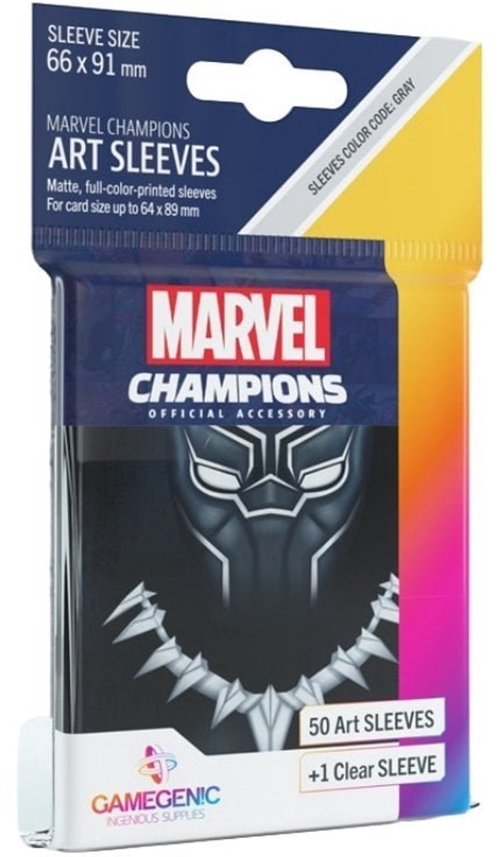 Buste per giochi da tavolo Marvel 'champions: black panther' 66 x 91 mm (51 pezzi) - accessori