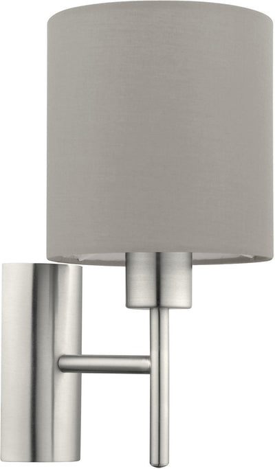 Lampada da parete Eglo pasteri - 1 luce - 30,5 cm - tessuto - grigio, bianco