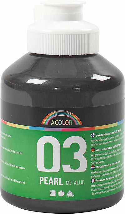 Pintura acrílica A-color metalizada, metalizada, negra, 500 ml 1 botella