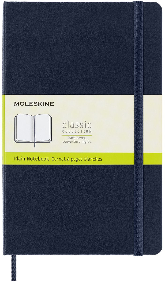Moleskine classic notitieboek - large - hardcover - blanco - saffier blauw