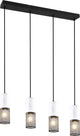 Trio tosh - lampada a sospensione - bianco e nero - escl. 4x e27 40w - regolabili in altezza