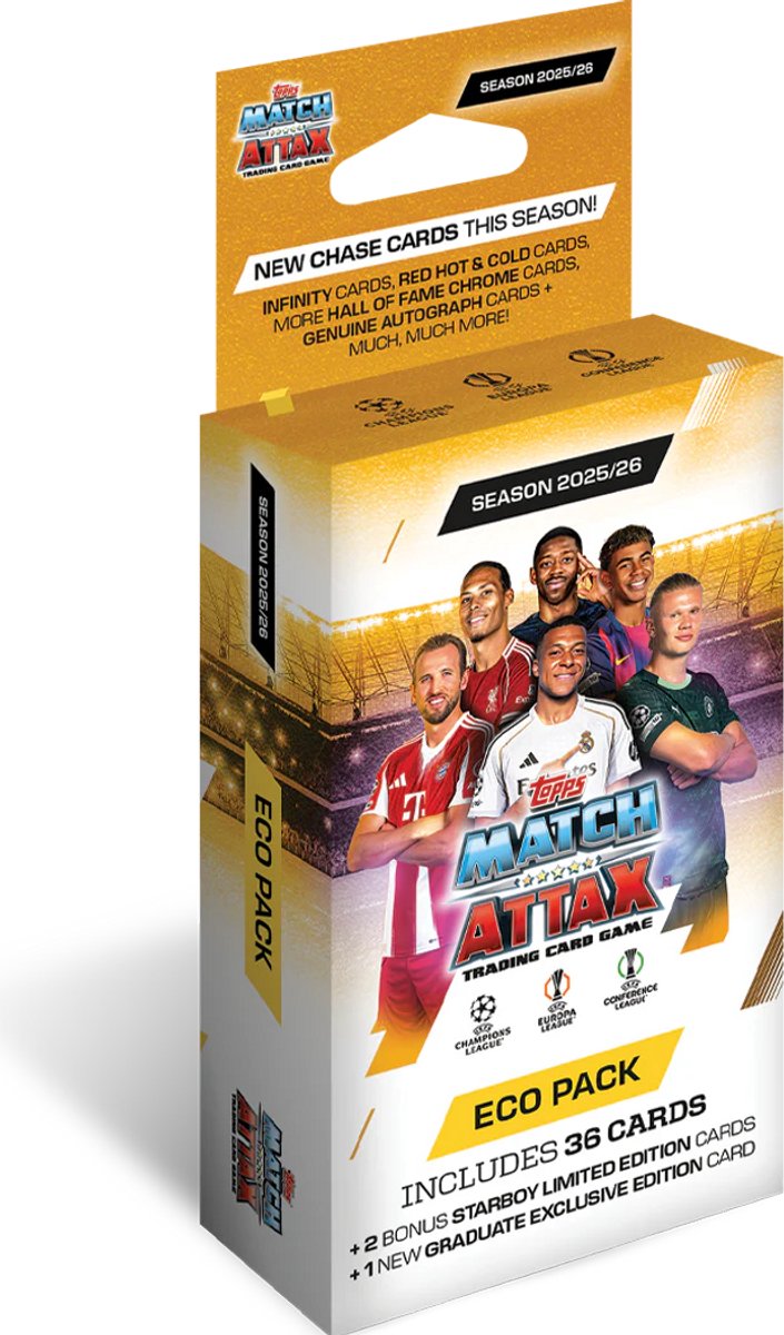 Topps Merlin UEFA Champions League Match Attax carte collezionabili extra 2025 26 carte collezionabili eco pack