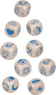 Gioco di dadi Goki - storie - 9 dadi in legno - in scatola di latta - 6 anni